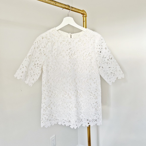 Kate Spade floral lace short sleeve top - Picture 1 of 4